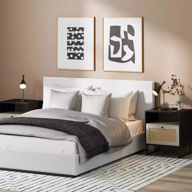 Nathan James Set di 2 comodini Mina in rattan