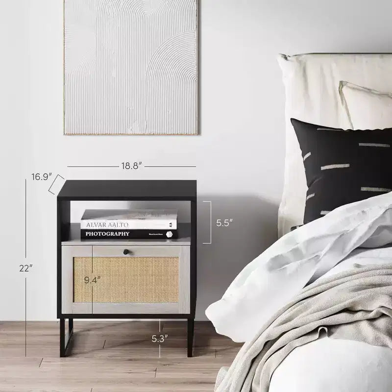 Nathan James Set di 2 comodini Mina in rattan