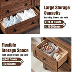 Cassettiera rustica a 7 cassetti con angoli in metallo e doppie maniglie in metallo – Quercia rustica chiara / Bianco antico / Quercia rustica scura / Legno di recupero / Bianco spazzolato antico, Singola