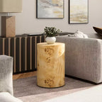 Tavolino d'appoggio Jennifer Taylor Home Nebula 22 Accent Pillar, Legno di radica marrone naturale caldo