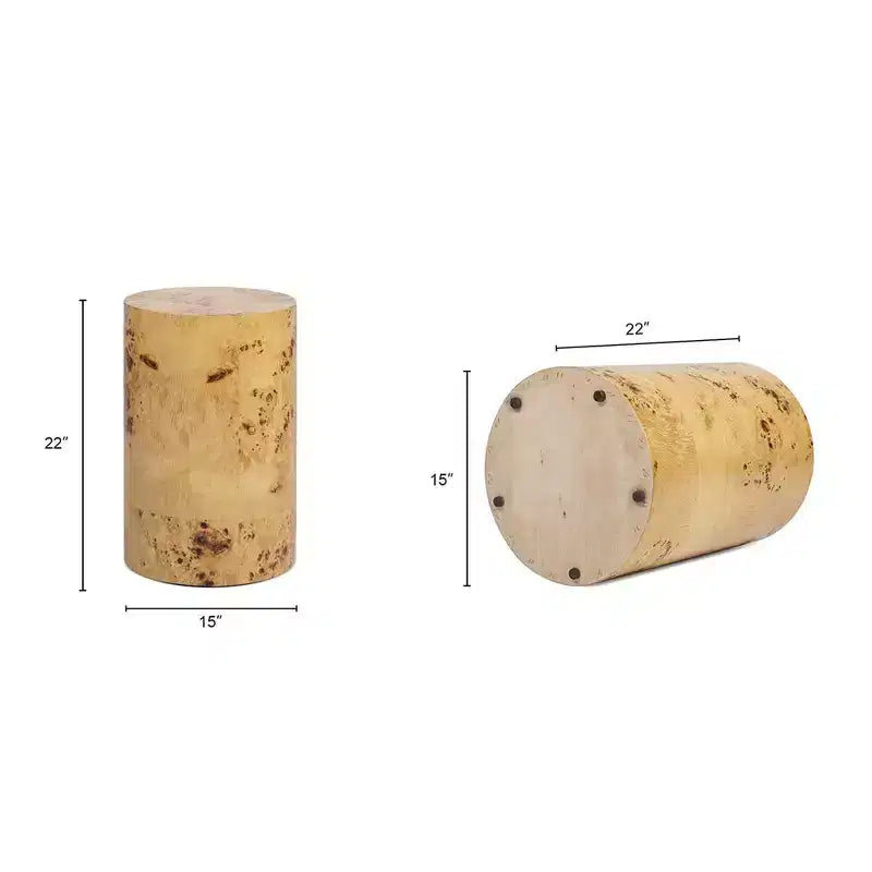 Tavolino d'appoggio Jennifer Taylor Home Nebula 22 Accent Pillar, Legno di radica marrone naturale caldo