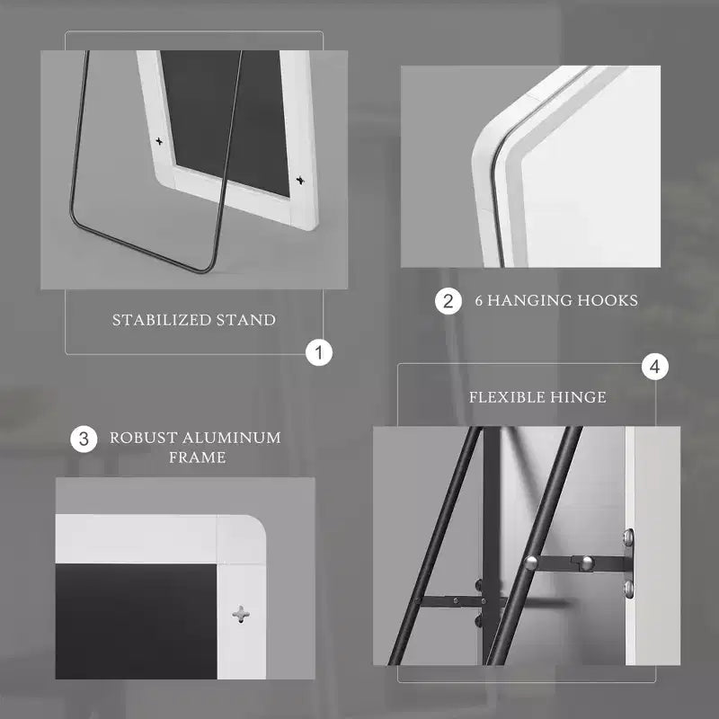 Specchio intero rettangolare senza cornice JIONJOY a LED con 3 colori