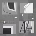 Specchio intero rettangolare senza cornice JIONJOY a LED con 3 colori
