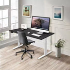 Mount-It! Scrivania Elettrica Regolabile in Altezza con Doppio Motore e Piano da 55", Base Bianca