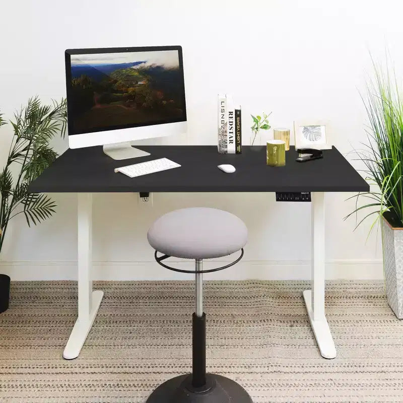 Mount-It! Scrivania Elettrica Regolabile in Altezza con Doppio Motore e Piano da 55", Base Bianca