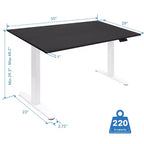 Mount-It! Scrivania Elettrica Regolabile in Altezza con Doppio Motore e Piano da 55", Base Bianca