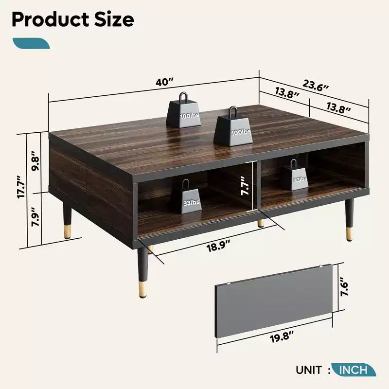 Bestier 80 Supporto TV Moderno di Metà Secolo Mobile Porta TV per Televisori fino a 85 Pollici, Console TV Lunga 2-in-1, Tavolino Quadrato con Anta Scorrevole