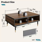 Bestier 80 Supporto TV Moderno di Metà Secolo Mobile Porta TV per Televisori fino a 85 Pollici, Console TV Lunga 2-in-1, Tavolino Quadrato con Anta Scorrevole