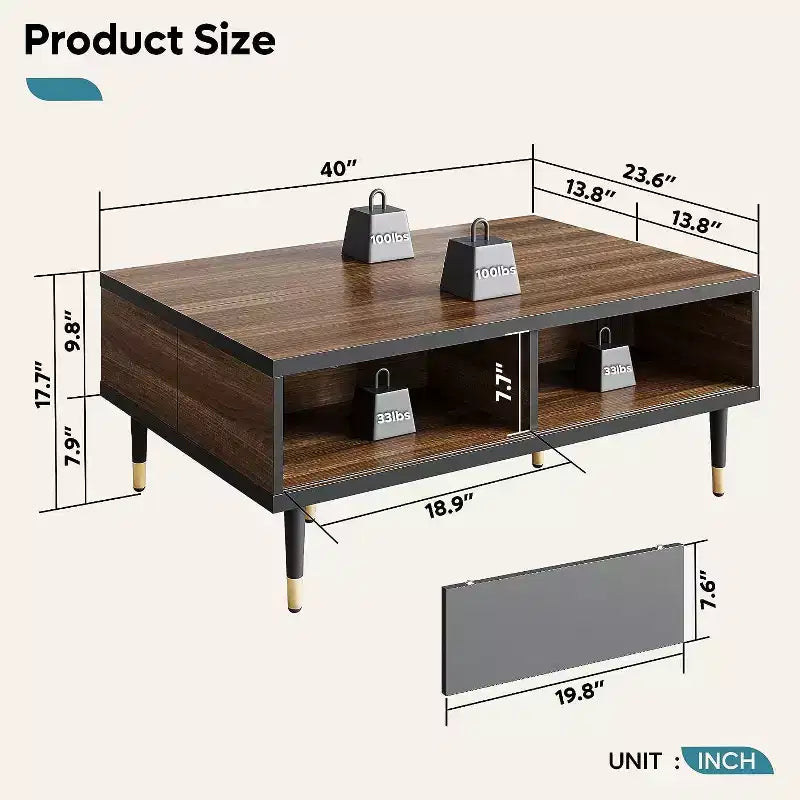 Bestier 80 Supporto TV Moderno di Metà Secolo Mobile Porta TV per Televisori fino a 85 Pollici, Console TV Lunga 2-in-1, Tavolino Quadrato con Anta Scorrevole
