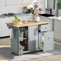 Carrello da Cucina Mobile con Piano Ribaltabile, Contenitore Estraibile a 3 Ripiani e Ruote Bloccabili – Blu / Bianco / Nero, Singolo