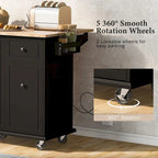 Carrello da Cucina Mobile con Piano Ribaltabile, Contenitore Estraibile a 3 Ripiani e Ruote Bloccabili – Blu / Bianco / Nero, Singolo