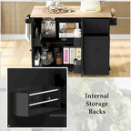 Carrello da Cucina Mobile con Piano Ribaltabile, Contenitore Estraibile a 3 Ripiani e Ruote Bloccabili – Blu / Bianco / Nero, Singolo