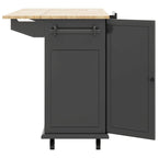 Carrello da Cucina Mobile con Piano Ribaltabile, Contenitore Estraibile a 3 Ripiani e Ruote Bloccabili – Blu / Bianco / Nero, Singolo
