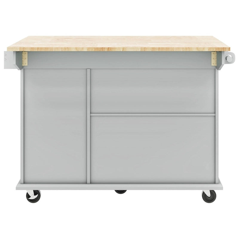 Carrello da Cucina Mobile con Piano Ribaltabile, Contenitore Estraibile a 3 Ripiani e Ruote Bloccabili – Blu / Bianco / Nero, Singolo