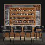 Sgabello da bar in similpelle stile moderno di metà secolo con borchie e gambe in metallo – Nero / Marrone