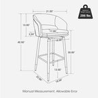 Sgabello da bar in similpelle stile moderno di metà secolo con borchie e gambe in metallo – Nero / Marrone
