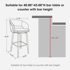 Sgabello da bar in similpelle stile moderno di metà secolo con borchie e gambe in metallo – Nero / Marrone