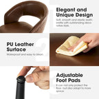 Sgabello da bar in similpelle stile moderno di metà secolo con borchie e gambe in metallo – Nero / Marrone