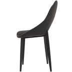 LeisureMod Amalfi Collection Sedie da Pranzo Imbottite Set da 2 Design Curvo con Schienale Aperto e Gambe in Ferro Verniciato a Polvere per Cucina e Sala da Pranzo