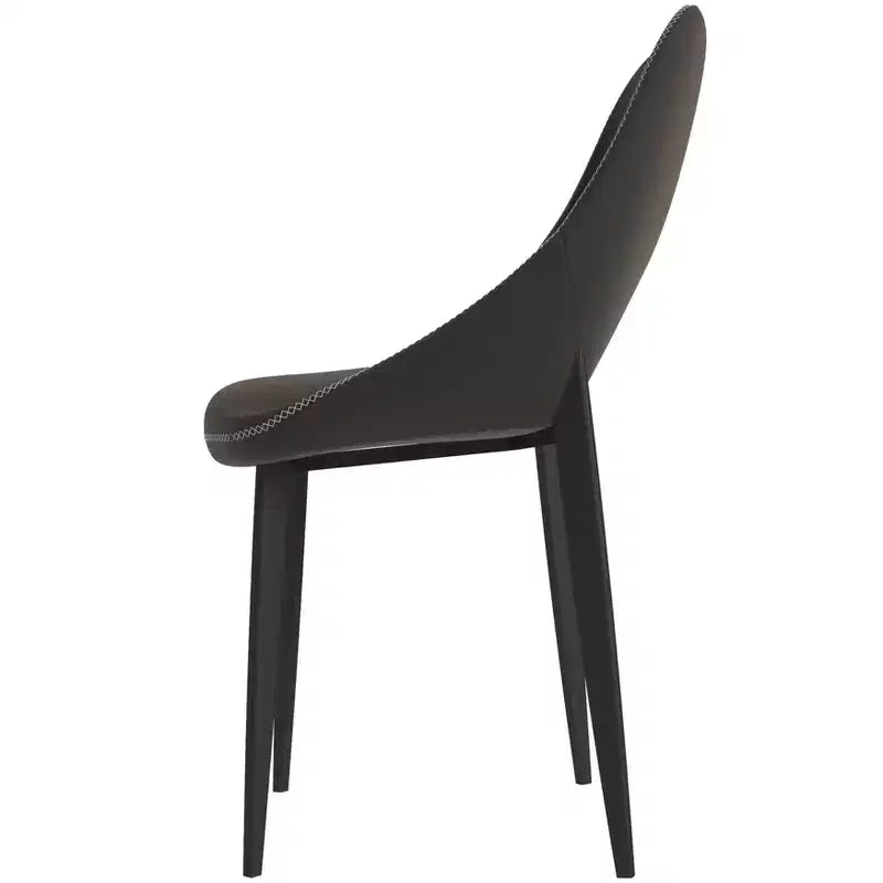 LeisureMod Amalfi Collection Sedie da Pranzo Imbottite Set da 2 Design Curvo con Schienale Aperto e Gambe in Ferro Verniciato a Polvere per Cucina e Sala da Pranzo