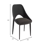 LeisureMod Amalfi Collection Sedie da Pranzo Imbottite Set da 2 Design Curvo con Schienale Aperto e Gambe in Ferro Verniciato a Polvere per Cucina e Sala da Pranzo