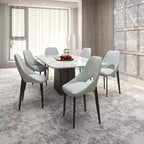 LeisureMod Amalfi Collection Sedie da Pranzo Imbottite Set da 2 Design Curvo con Schienale Aperto e Gambe in Ferro Verniciato a Polvere per Cucina e Sala da Pranzo