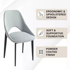 LeisureMod Amalfi Collection Sedie da Pranzo Imbottite Set da 2 Design Curvo con Schienale Aperto e Gambe in Ferro Verniciato a Polvere per Cucina e Sala da Pranzo