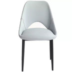 LeisureMod Amalfi Collection Sedie da Pranzo Imbottite Set da 2 Design Curvo con Schienale Aperto e Gambe in Ferro Verniciato a Polvere per Cucina e Sala da Pranzo