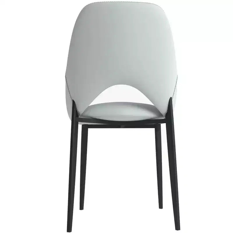 LeisureMod Amalfi Collection Sedie da Pranzo Imbottite Set da 2 Design Curvo con Schienale Aperto e Gambe in Ferro Verniciato a Polvere per Cucina e Sala da Pranzo