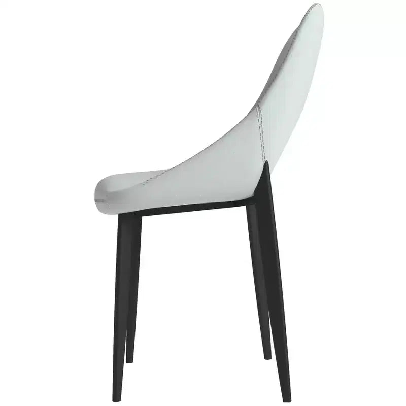 LeisureMod Amalfi Collection Sedie da Pranzo Imbottite Set da 2 Design Curvo con Schienale Aperto e Gambe in Ferro Verniciato a Polvere per Cucina e Sala da Pranzo