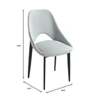LeisureMod Amalfi Collection Sedie da Pranzo Imbottite Set da 2 Design Curvo con Schienale Aperto e Gambe in Ferro Verniciato a Polvere per Cucina e Sala da Pranzo