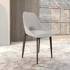 LeisureMod Amalfi Collection Sedie da Pranzo Imbottite Set da 2 Design Curvo con Schienale Aperto e Gambe in Ferro Verniciato a Polvere per Cucina e Sala da Pranzo