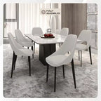 LeisureMod Amalfi Collection Sedie da Pranzo Imbottite Set da 2 Design Curvo con Schienale Aperto e Gambe in Ferro Verniciato a Polvere per Cucina e Sala da Pranzo