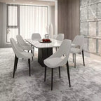 LeisureMod Amalfi Collection Sedie da Pranzo Imbottite Set da 2 Design Curvo con Schienale Aperto e Gambe in Ferro Verniciato a Polvere per Cucina e Sala da Pranzo