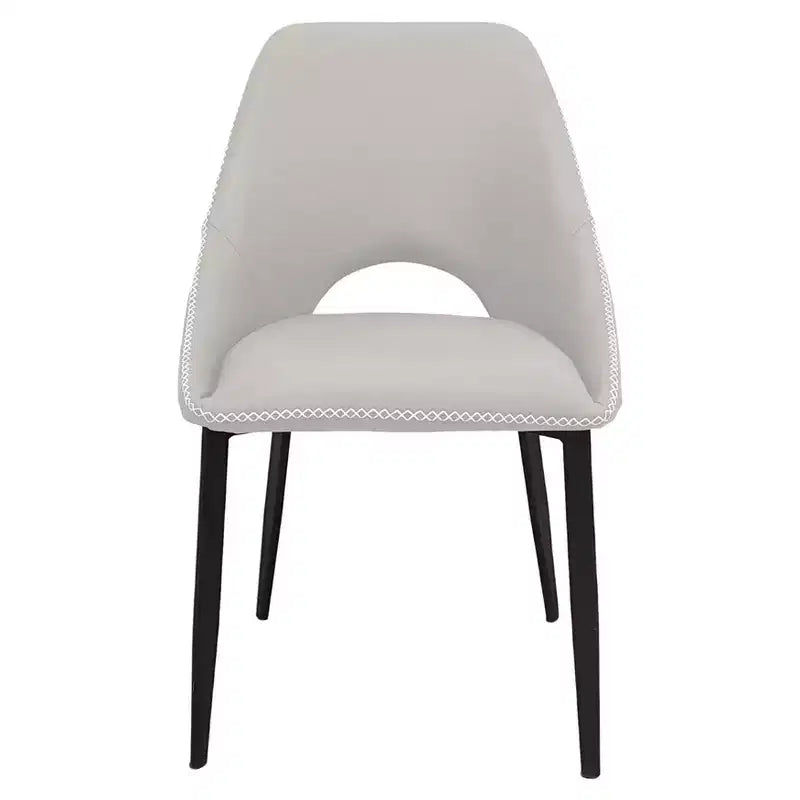 LeisureMod Amalfi Collection Sedie da Pranzo Imbottite Set da 2 Design Curvo con Schienale Aperto e Gambe in Ferro Verniciato a Polvere per Cucina e Sala da Pranzo