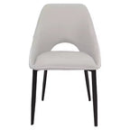 LeisureMod Amalfi Collection Sedie da Pranzo Imbottite Set da 2 Design Curvo con Schienale Aperto e Gambe in Ferro Verniciato a Polvere per Cucina e Sala da Pranzo