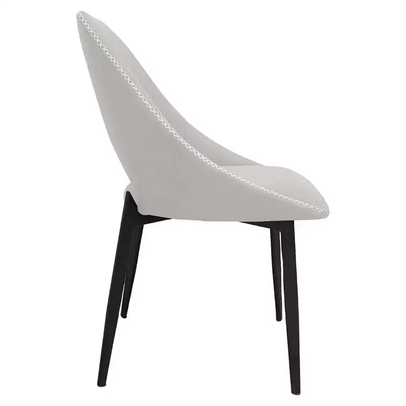 LeisureMod Amalfi Collection Sedie da Pranzo Imbottite Set da 2 Design Curvo con Schienale Aperto e Gambe in Ferro Verniciato a Polvere per Cucina e Sala da Pranzo