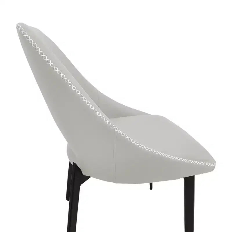 LeisureMod Amalfi Collection Sedie da Pranzo Imbottite Set da 2 Design Curvo con Schienale Aperto e Gambe in Ferro Verniciato a Polvere per Cucina e Sala da Pranzo