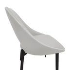 LeisureMod Amalfi Collection Sedie da Pranzo Imbottite Set da 2 Design Curvo con Schienale Aperto e Gambe in Ferro Verniciato a Polvere per Cucina e Sala da Pranzo