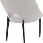 LeisureMod Amalfi Collection Sedie da Pranzo Imbottite Set da 2 Design Curvo con Schienale Aperto e Gambe in Ferro Verniciato a Polvere per Cucina e Sala da Pranzo