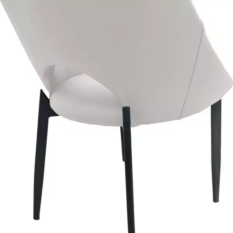 LeisureMod Amalfi Collection Sedie da Pranzo Imbottite Set da 2 Design Curvo con Schienale Aperto e Gambe in Ferro Verniciato a Polvere per Cucina e Sala da Pranzo