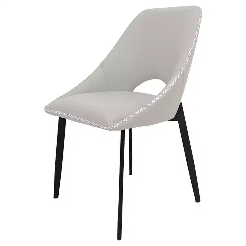 LeisureMod Amalfi Collection Sedie da Pranzo Imbottite Set da 2 Design Curvo con Schienale Aperto e Gambe in Ferro Verniciato a Polvere per Cucina e Sala da Pranzo