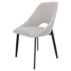 LeisureMod Amalfi Collection Sedie da Pranzo Imbottite Set da 2 Design Curvo con Schienale Aperto e Gambe in Ferro Verniciato a Polvere per Cucina e Sala da Pranzo