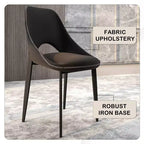 LeisureMod Amalfi Collection Sedie da Pranzo Imbottite Set da 2 Design Curvo con Schienale Aperto e Gambe in Ferro Verniciato a Polvere per Cucina e Sala da Pranzo