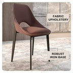 LeisureMod Amalfi Collection Sedie da Pranzo Imbottite Set da 2 Design Curvo con Schienale Aperto e Gambe in Ferro Verniciato a Polvere per Cucina e Sala da Pranzo