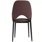 LeisureMod Amalfi Collection Sedie da Pranzo Imbottite Set da 2 Design Curvo con Schienale Aperto e Gambe in Ferro Verniciato a Polvere per Cucina e Sala da Pranzo