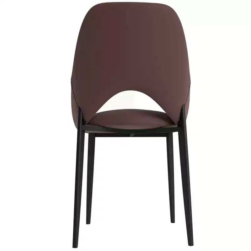 LeisureMod Amalfi Collection Sedie da Pranzo Imbottite Set da 2 Design Curvo con Schienale Aperto e Gambe in Ferro Verniciato a Polvere per Cucina e Sala da Pranzo
