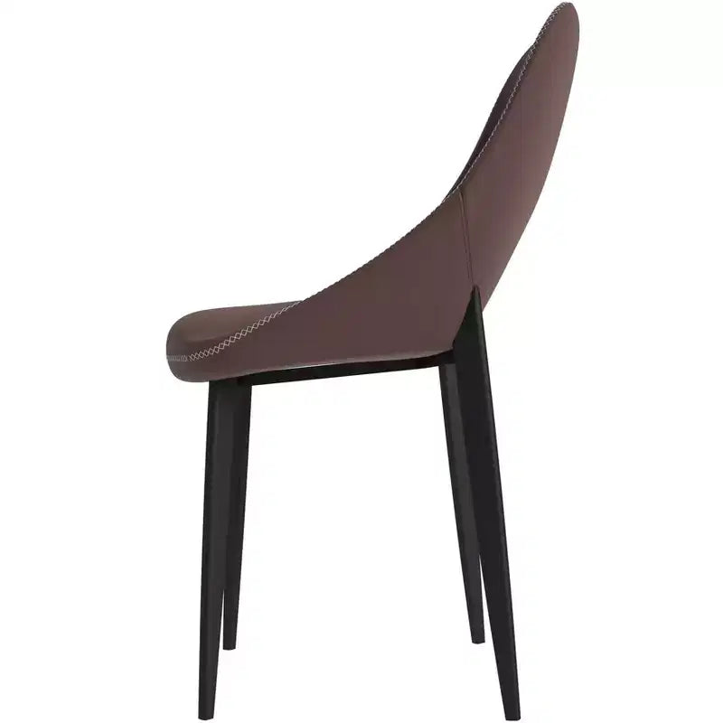 LeisureMod Amalfi Collection Sedie da Pranzo Imbottite Set da 2 Design Curvo con Schienale Aperto e Gambe in Ferro Verniciato a Polvere per Cucina e Sala da Pranzo