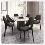LeisureMod Amalfi Collection Sedie da Pranzo Imbottite Set da 2 Design Curvo con Schienale Aperto e Gambe in Ferro Verniciato a Polvere per Cucina e Sala da Pranzo