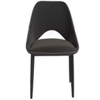 LeisureMod Amalfi Collection Sedie da Pranzo Imbottite Set da 2 Design Curvo con Schienale Aperto e Gambe in Ferro Verniciato a Polvere per Cucina e Sala da Pranzo